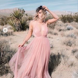 ELISABETH PLEATED TULLE FORMAL DRESS